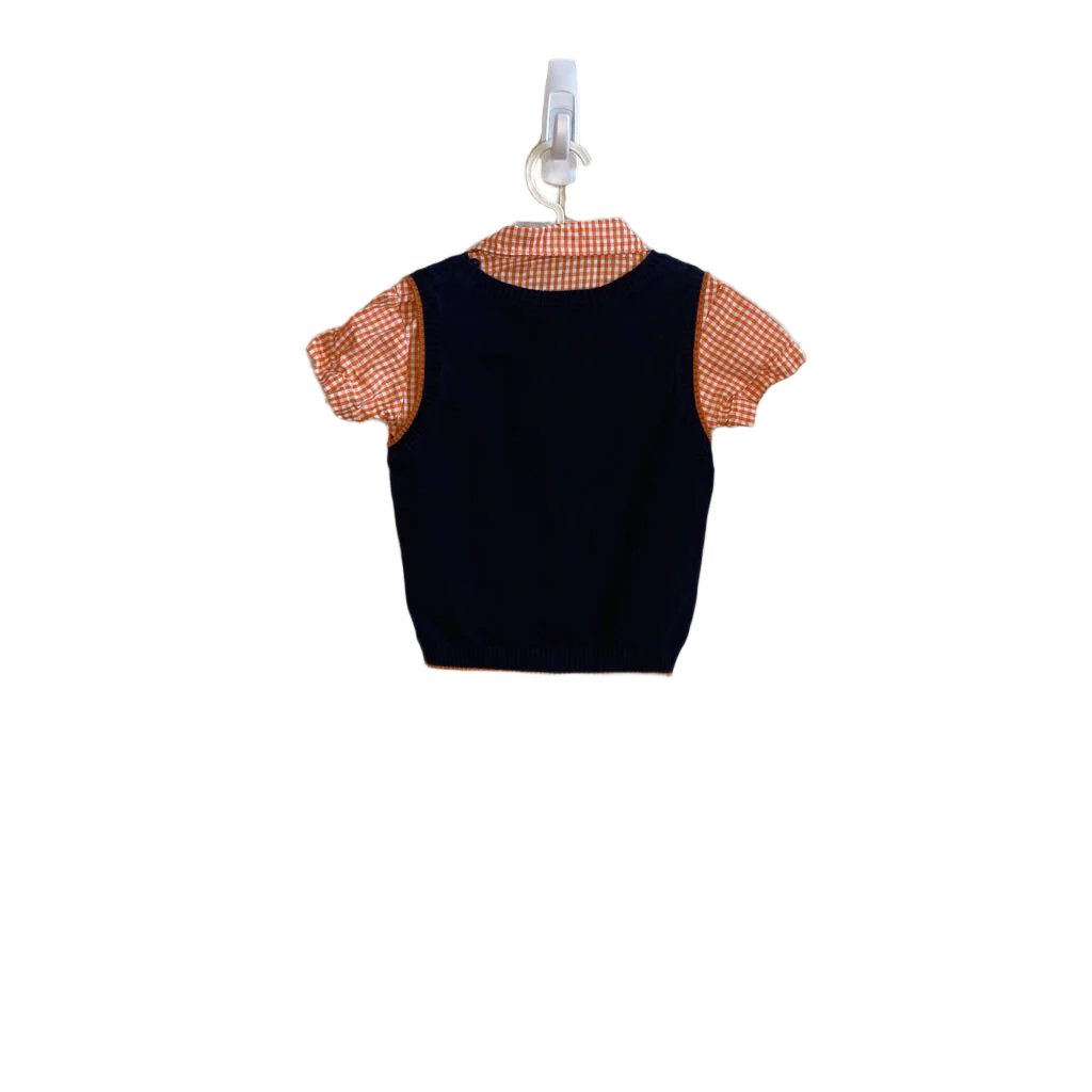 SS Collared Checkered Shirt w Vest