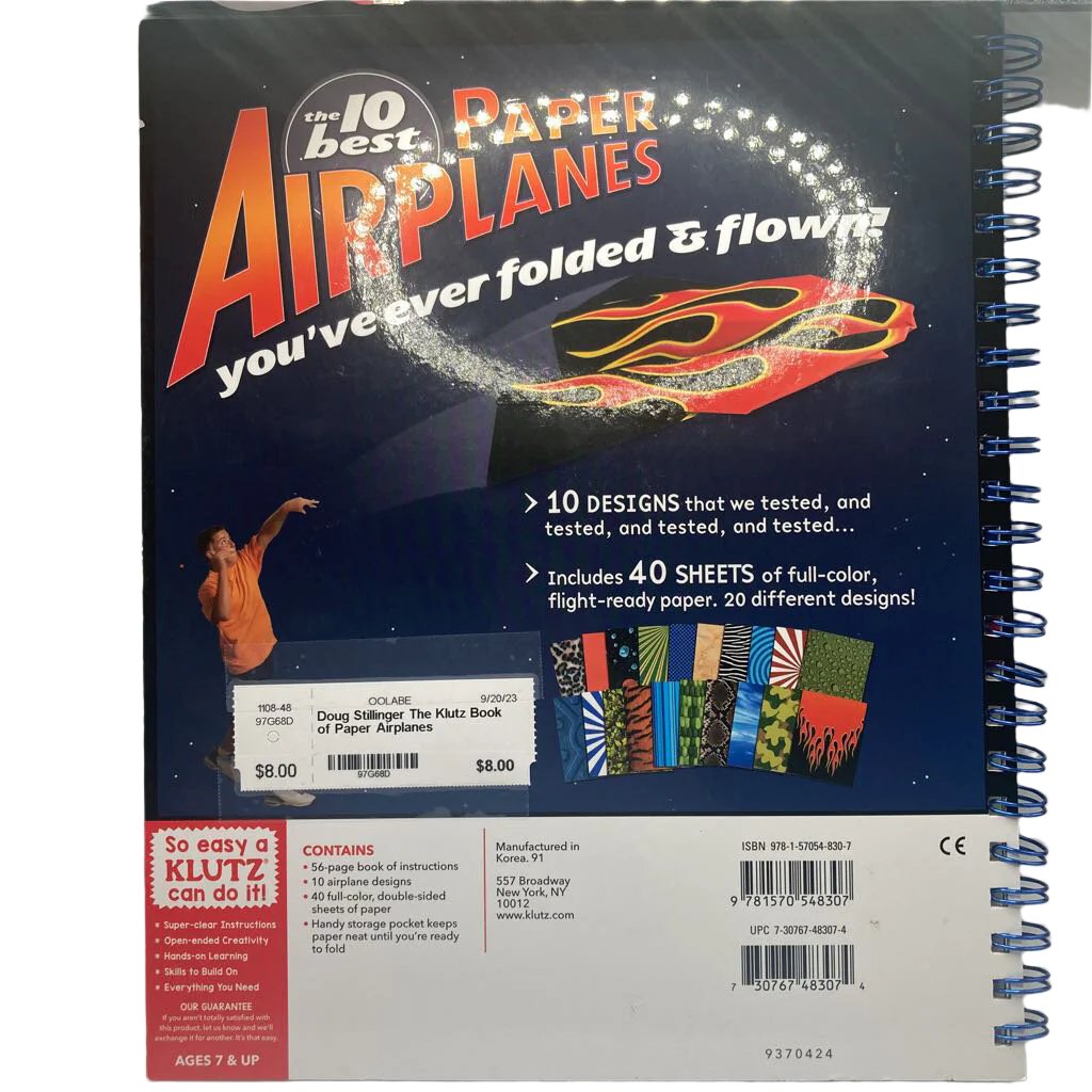 The Klutz Book of Paper Airplanes