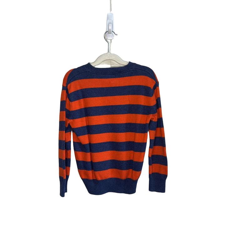 LS Striped V Necked Sweater