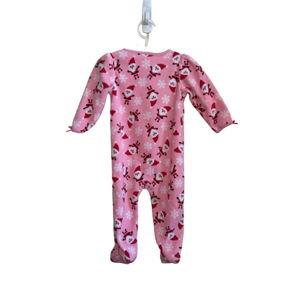 LS Fleece Footed Onesie / Santa