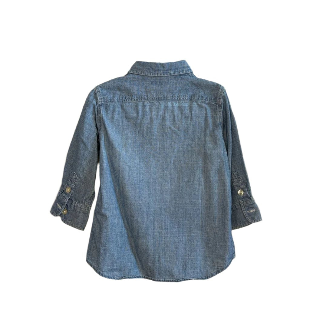 Collared Button-Down Denim Shirt