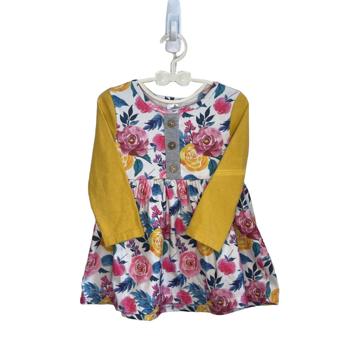 LS Floral Empire Waist Dress