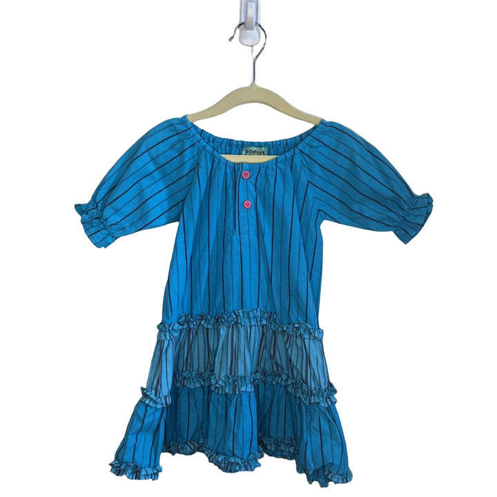 Qtr Sleeve Striped Dress