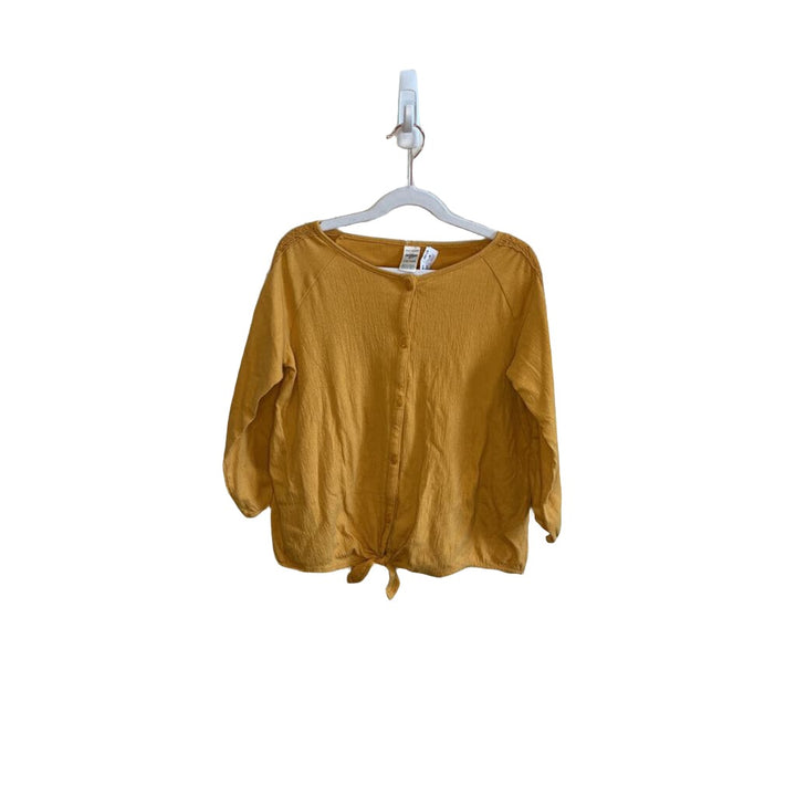 LS Button Down Tie Front Shirt