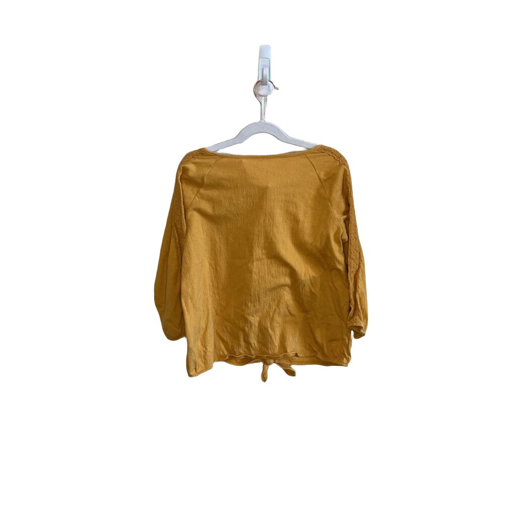LS Button Down Tie Front Shirt