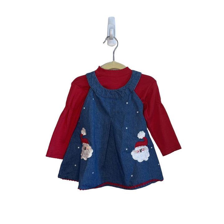 Santa Denim Dress w/ LS Shirt