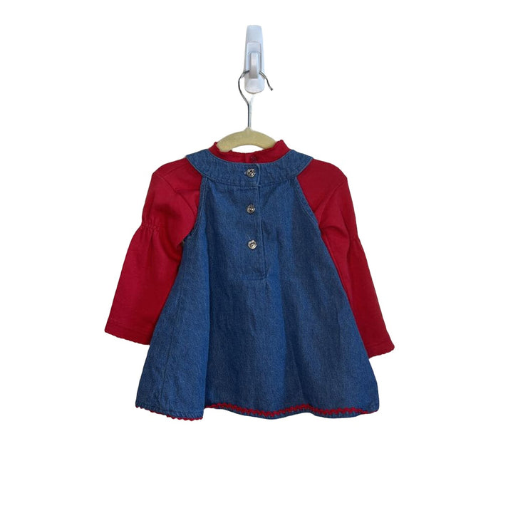 Santa Denim Dress w/ LS Shirt