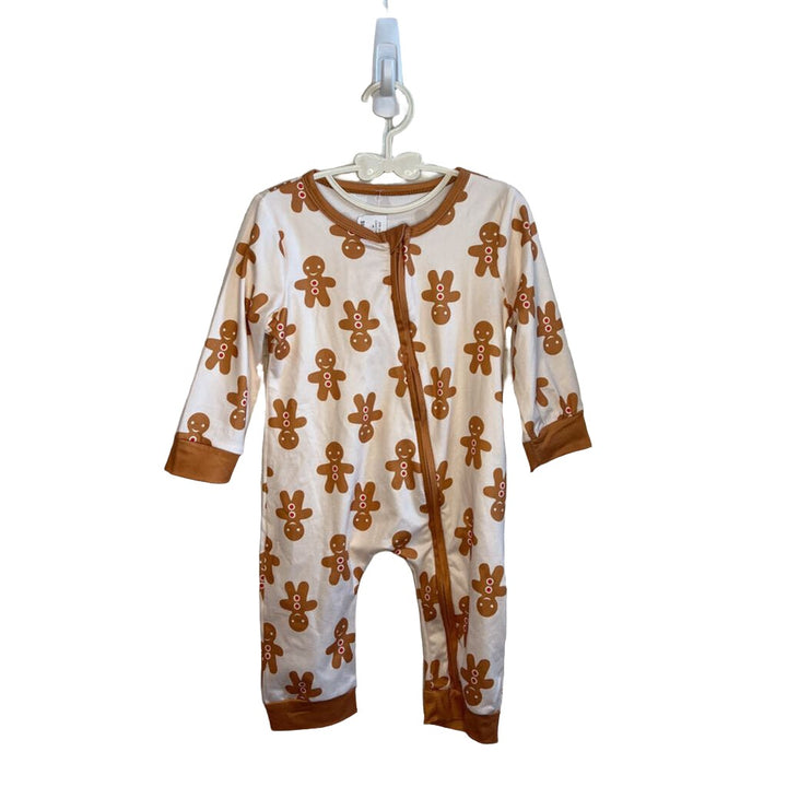 LS Footless Onesie / Gingerbread Man