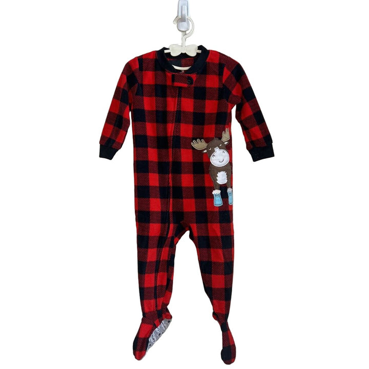 Moose Plaid Footed Sleeper