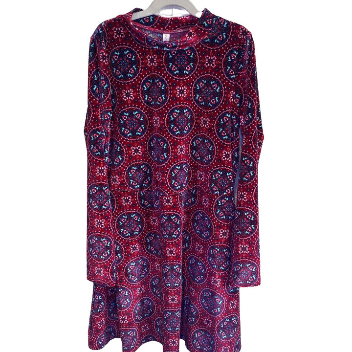 LS Velvet Pattern Dress