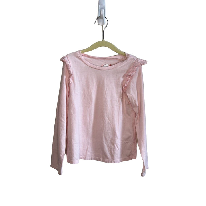 LS Shirt / Crochet Ruffle Shoulders